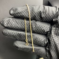 10k Gold Rope Bracelet 6.5” (women Or Child) 