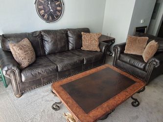 2 Piece Leather Faux Couch