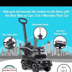 Best Ride On Cars Mercedes G-Wagon - Coche de empuje 3 en 1 para niños pequeños de 1 a 3 años, cochecito de exterior