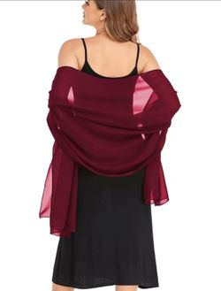 Ladies Premium Chiffon Scarf /shawl.  Burgundy color