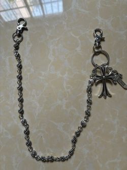 Chrome Hearts Vintage Silver Sword and Cross Pants Chain