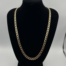 Real 14K Gold Chain — 24” Curb Link — 10.76g