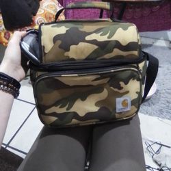 Carhartt Lunch Bundle + Hydrogen Water BottleBundle includes a Carhartt camo insulated lunch bag with metal bento-style lunch tray and a USB-recharge