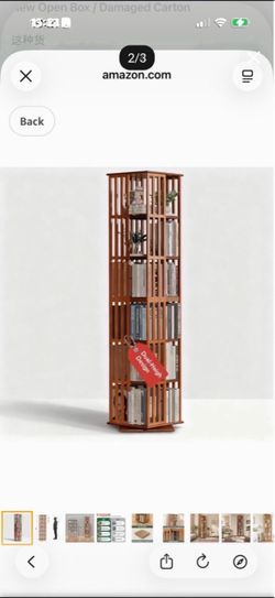 Bamboo Rotating Bookshelf