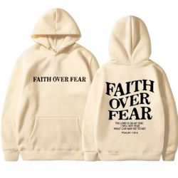Khaki Faith Over Fear Hoodie