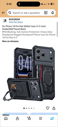 iPhone 18 Pro Max Wallet Case Black
