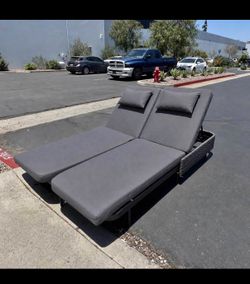 New Outdoor Patio Double Daybed Adjustable Aluminum Frame
