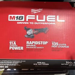 M18 FUEL 18V Lithium-Ion Brushless Cordless 4-1/2 in./5 in. Grinder w/Paddle Switch