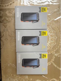 3-Pack 20,000mAh Solar Power Banks – Portable Charger with Flashlight & Compass