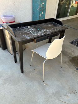 Wooden desk and chair