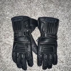 Olympia 4650 Ultima 1 Genuine Black Leather Motorcycle Gloves Mens medium