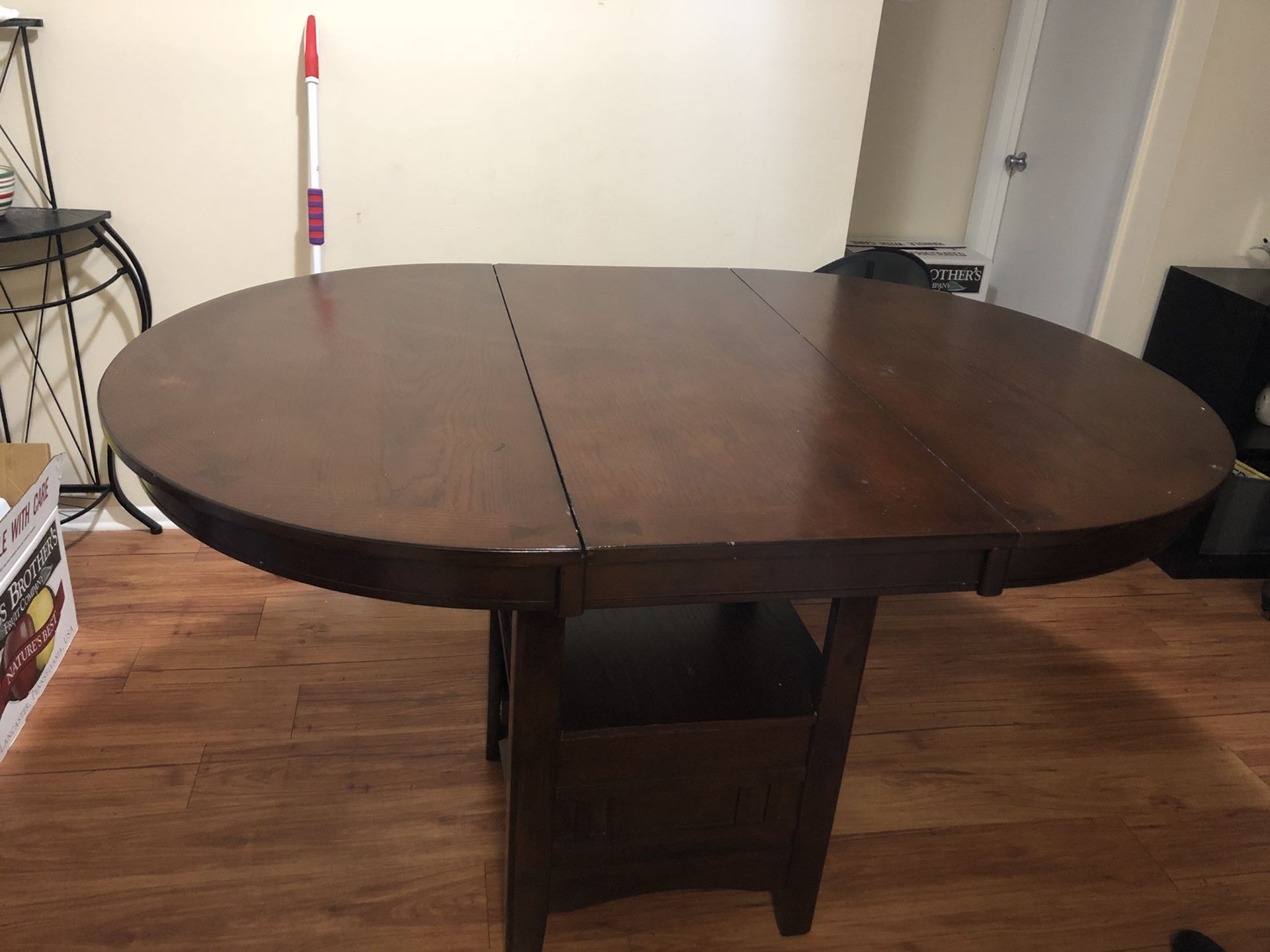 Counter height solid wood table