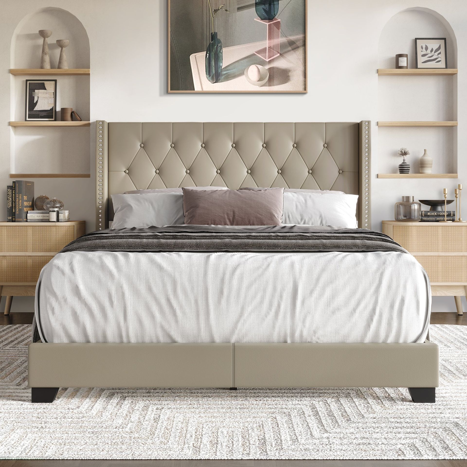 Queen Bed Frame Gold Color
