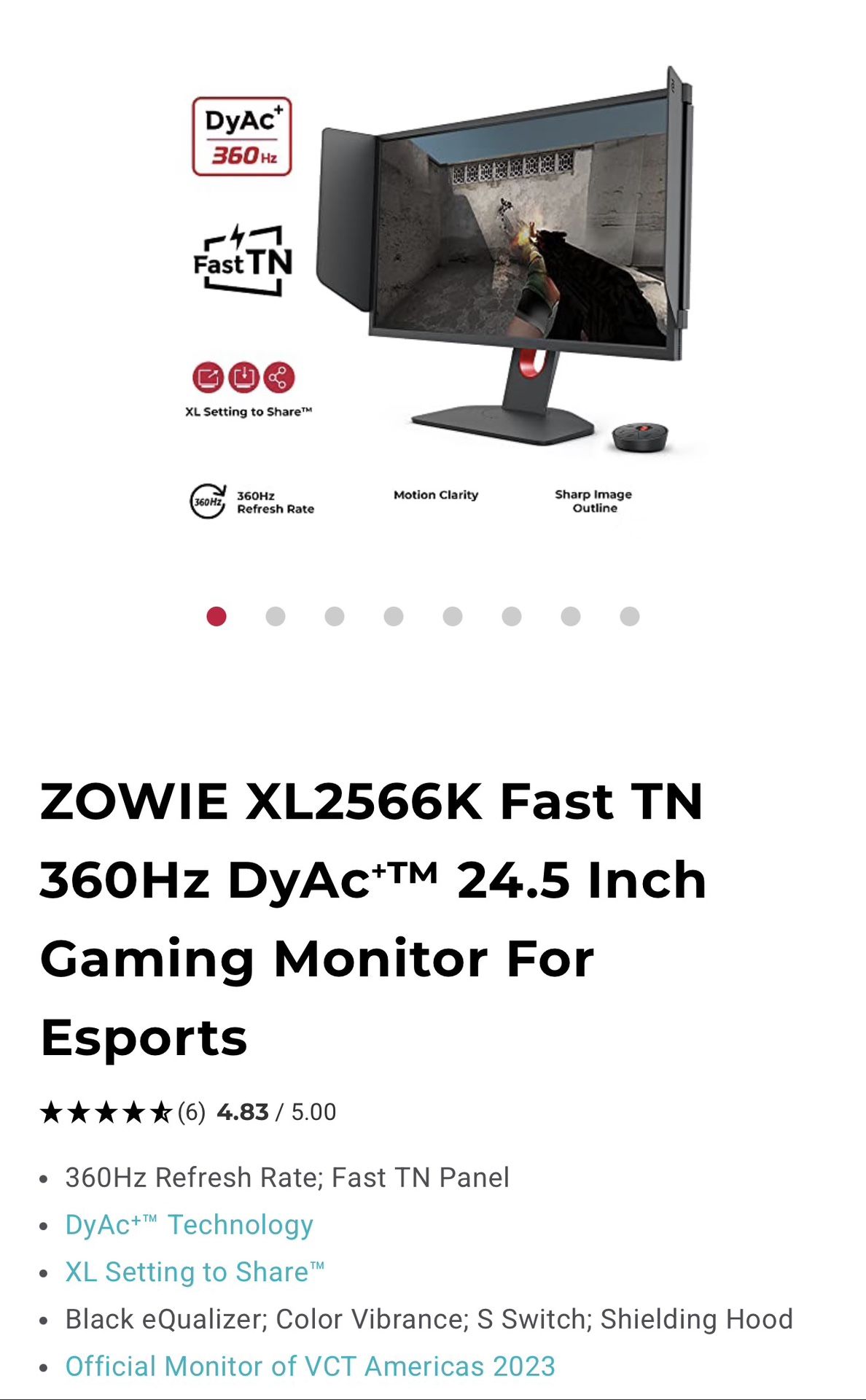 BenQ Zowie XL2566K 360HZ Gaming Monitor 