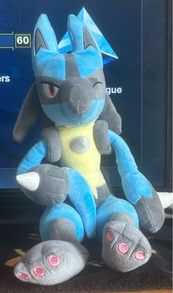 Banpresto Japan Pokemon Lucario Winking Sitting Big Plush Toy NWT Import