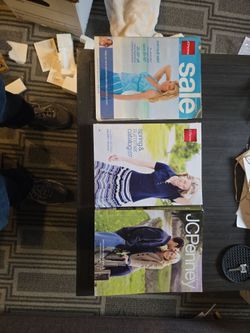 Two JC Penny catalogs and one magazine