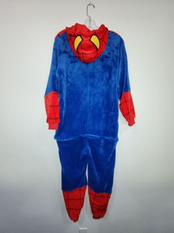 Spiderman Halloween Costume Plush Jumpsuit Adult Size Medium