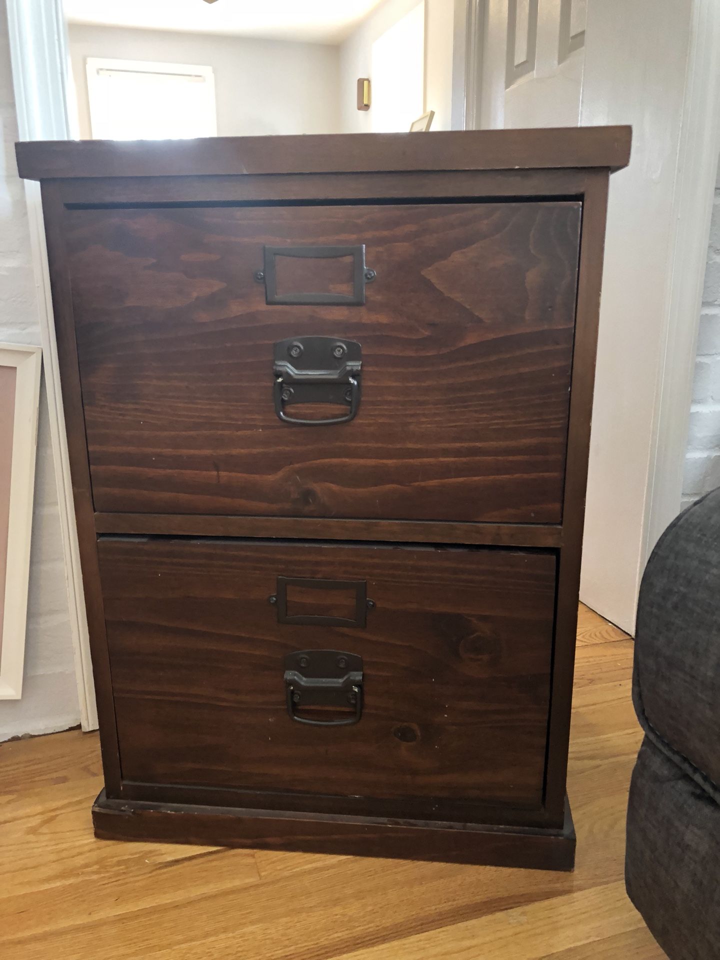 Solid wood file cabinet