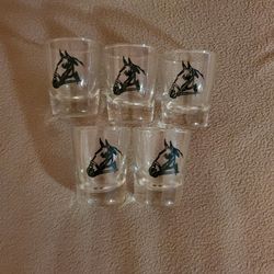 Vintage Equestrian Horse Head Shot Glasses