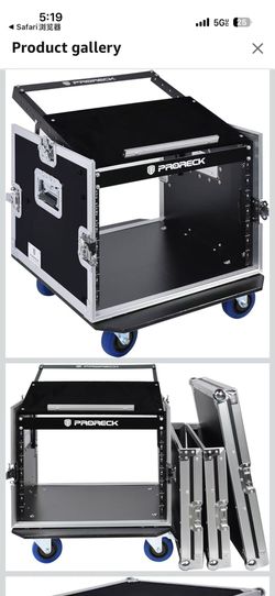 PRORECK 8U Rack/Road Case With Slant Mixer Top,And Casters,20"Rackable Depth