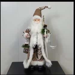 Glam Fabric Standing Santa
