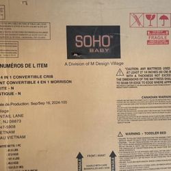 Soho Baby Morrison 4-in-1 Convertible Crib - Rustic White - New in Box - Toddler/Daybed/Full Bed