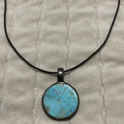 Vintage Sterling Silver Turquoise Necklace 