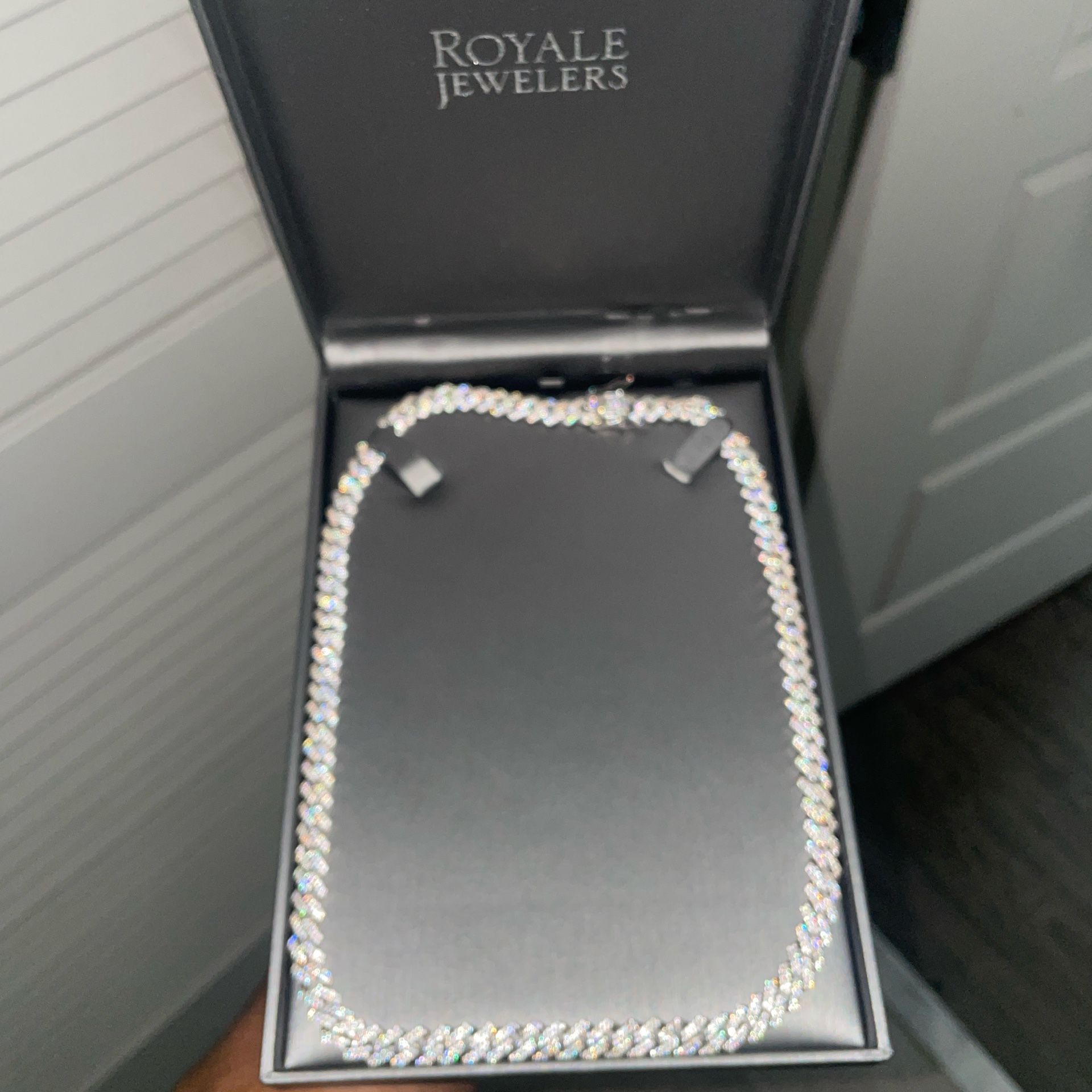Silver Moissanite Cuban Necklace