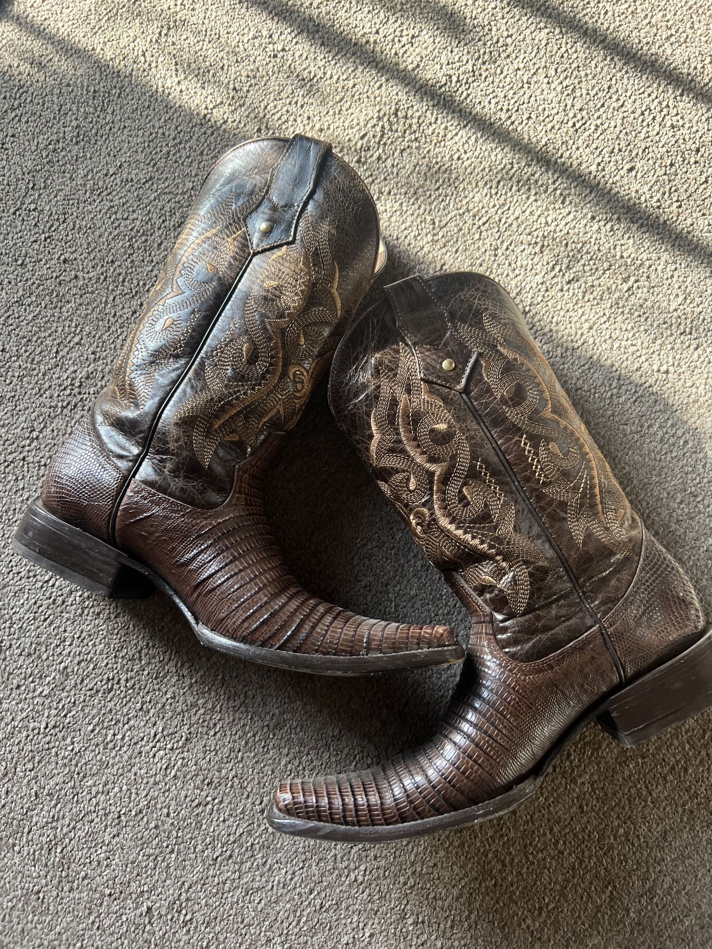 Lizard Skin Leather Boots Size 9.5