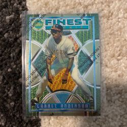 1995 Topps Finest REFRACTOR PARALLEL with peel Garret Anderson Angels RC #30