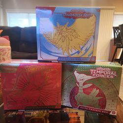 Pokemon ETBs! (Paradox rift, scarlet and violet base, and temporal forces)