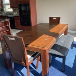 Table With Chair and Benches