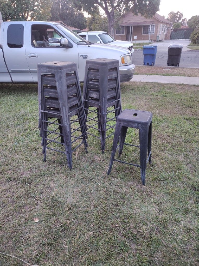 Metal Bar Stools Chairs Black