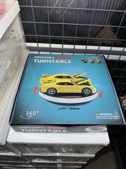Mirrored Rotating Display Turntable 10in – 360° for 1/24 & 1/18 Diecast Cars – Brand New