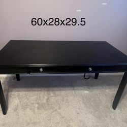 Black 5’ desk GREAT SIZE for work or play! A vanity, crafting sewing etc