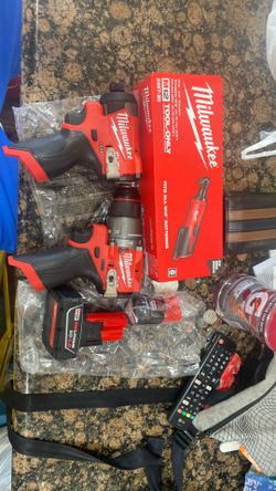 Milwaukee M12 3/8 Ratchet Drill, And Impact Battery 4.0-2.0 I Am Charger