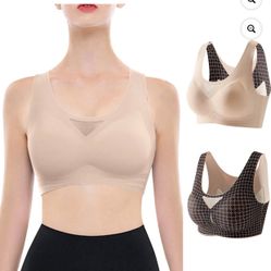 ZRBYWB Women's Bra Ladies Comfortable Sexy Thin Summer Underwear Beautiful Back Tank Top No Steel Ring Underwear Breathable Sizr: XL but fits size M i