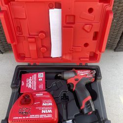Milwaukee M12 FUEL 12-Volt Lithium-Ion Brushless Cordless 3/8 in. Impact Wrench Kit with One 2.0 Ah Battery, Charger and Case