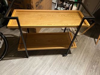 Metal and wood bar cart