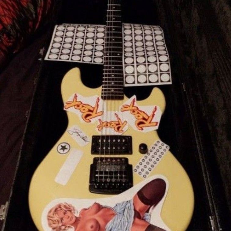 jerry cantrell blue dress decal Jerry Cantrell guitar stickers replica Blue Dress G&L Rampage decal Alice  in Chains Signature in Ivory set 125