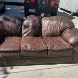 Brown Leather Sofa