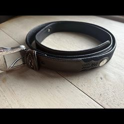 Men’s Nocona Black & Brown Belt Leather Size 58 Western Cowboy New With Tags