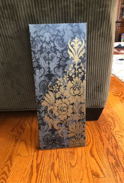 Black and gold print on canvas