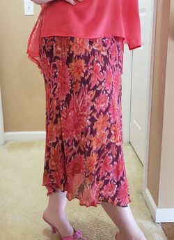 Coldwater Creek Red Pink Skirt PXL
