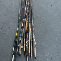 23 fishing pole rods. needs  reels.  