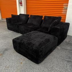 Black Modular Cloud Sectional Couch 🚛 SAME DAY DELIVERY!