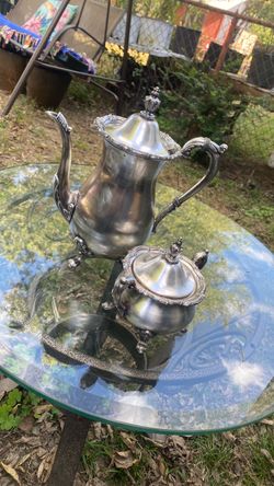 Set of (x2)  EPCA Bristol By Poole - Coffee Pot   - 110 Silver Plate