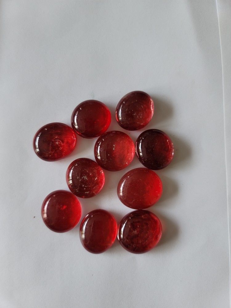 3 Lb Bag Of Ruby Red Glass Stones