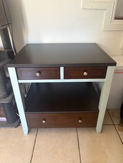 Wood Console Table with Drawers and Shelf