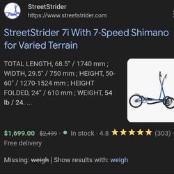 Brand New STREETSTIDER 7i ( Unboxed)